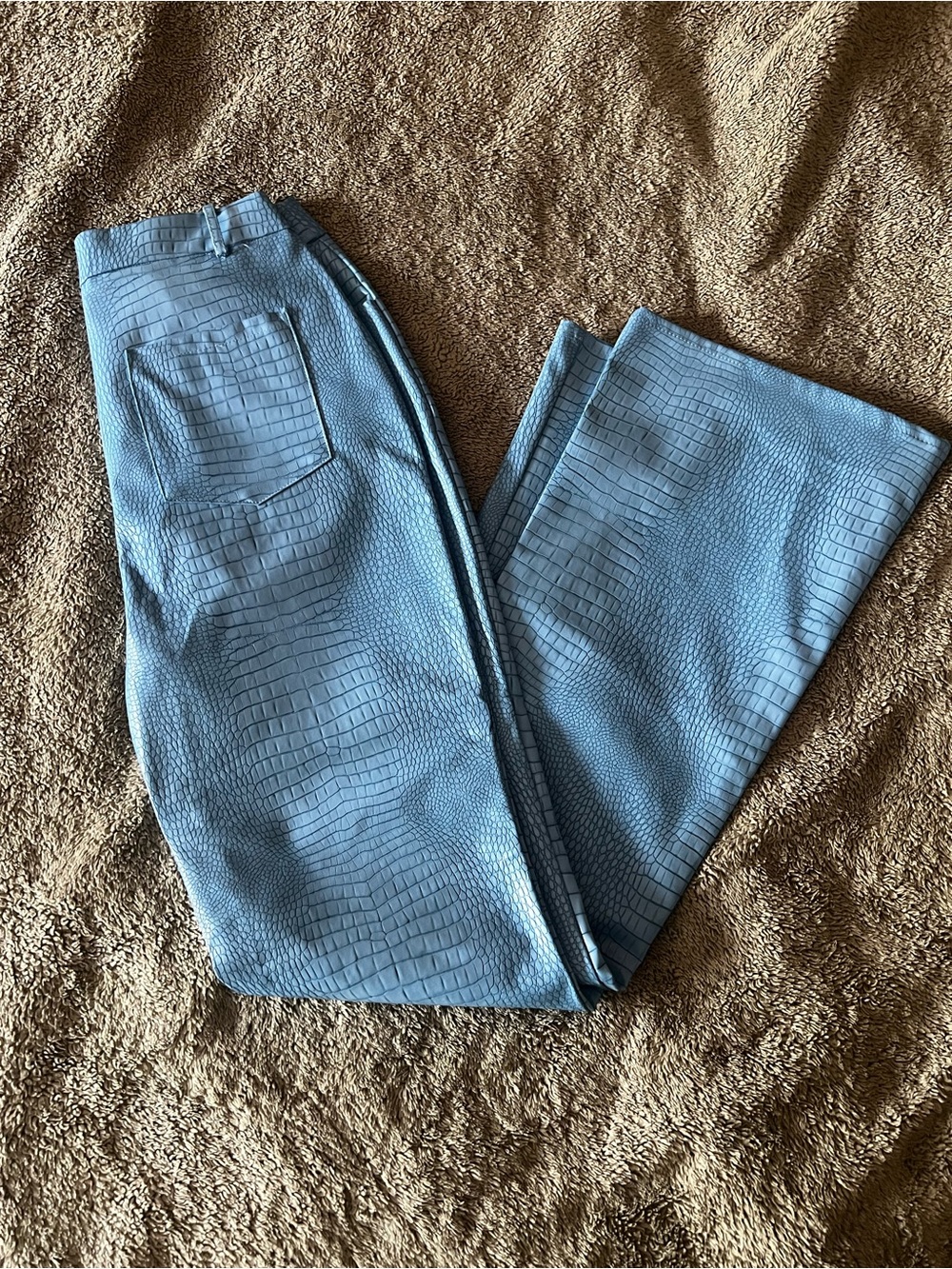 Princess Polly Blue Faux Leather Pants - Size US 4 - Picture 3 of 4